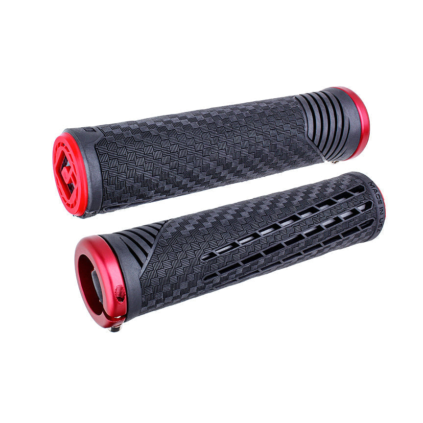 Puños Odi v2.1 Lock-On Pearl Blk/Red w/MtRe