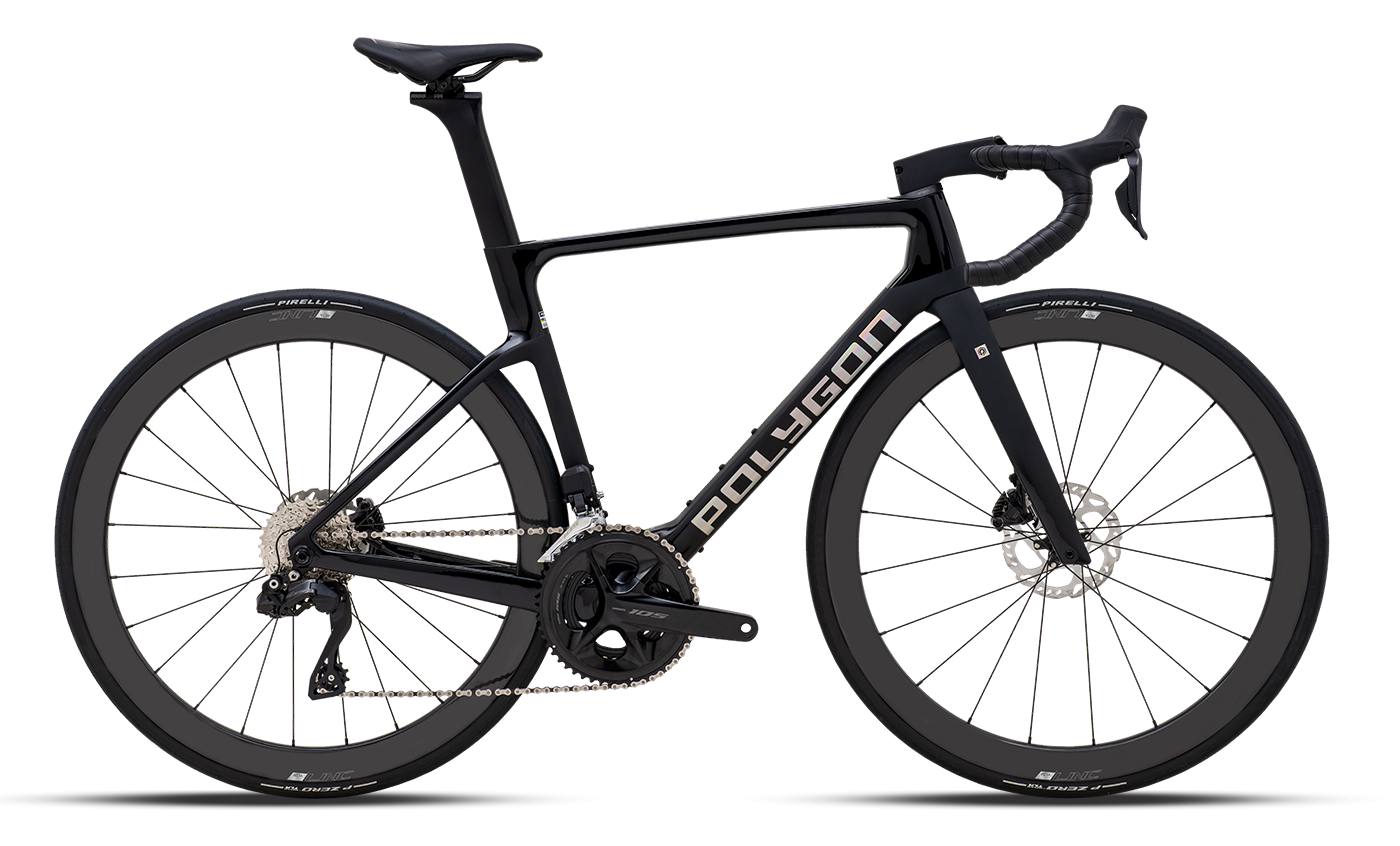 Bicicleta Ruta Polygon HE A7 Di2 Black Phantom - 105 Di2 + Carbon Wheels