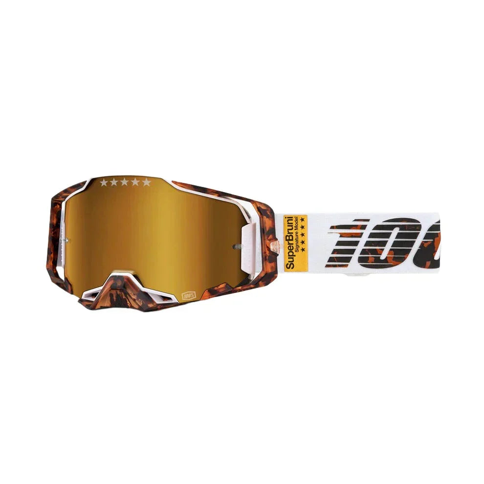 Antiparra 100% Armega Le Bruni Special White -Mirror True Gold Lens