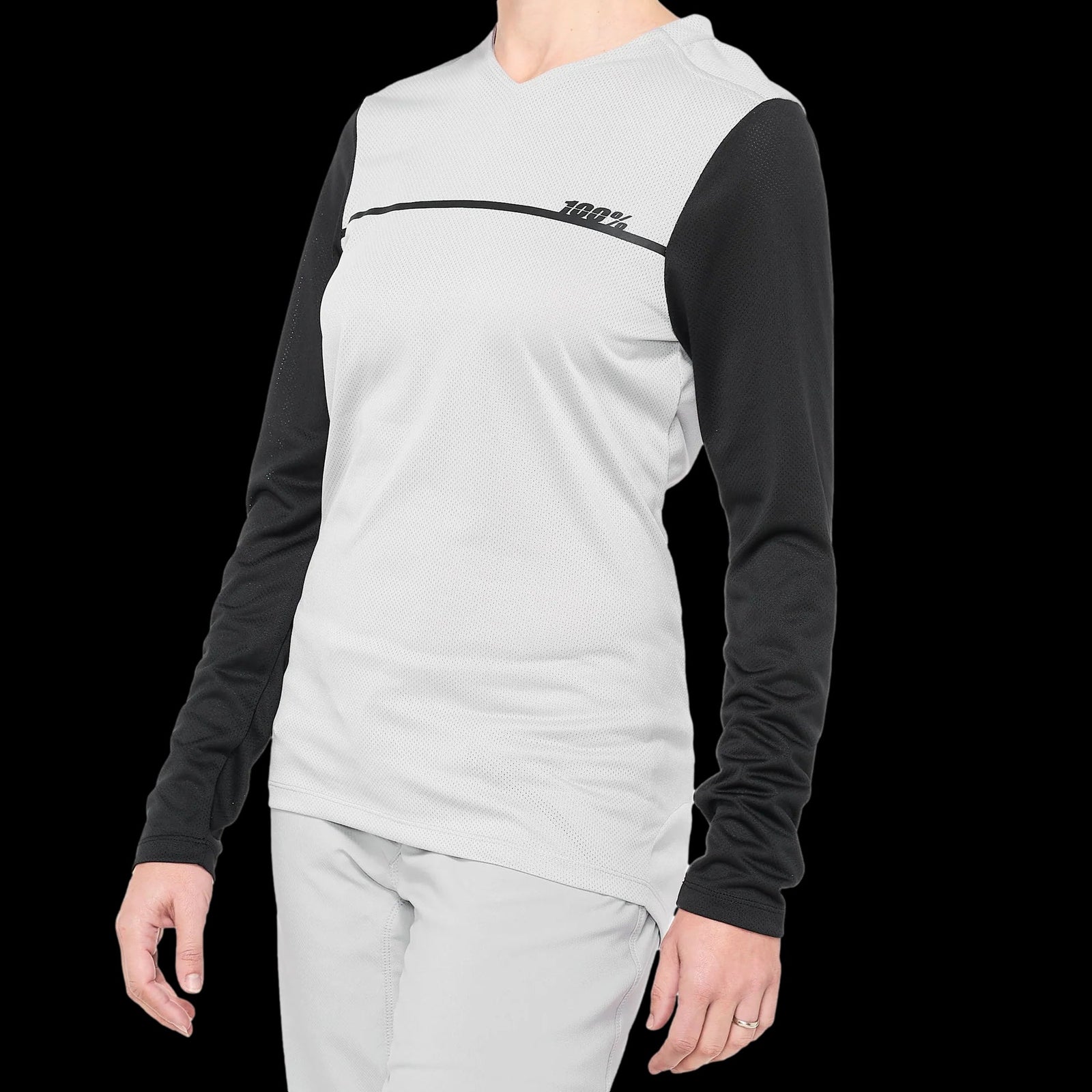 Jersey 100% Ridecamp Mujer Long Sleeve Grey/Black